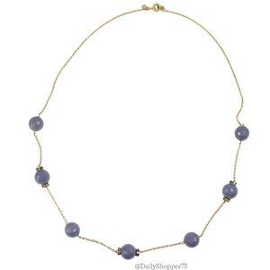 J. Crew Women's Neutral Gray Faceted Bead Antique Gold Tone Opera Necklace
